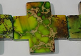 CDE954 15.5 inches 45*45mm cross dyed sea sediment jasper beads