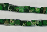 CDE969 15.5 inches 6*6mm cube dyed sea sediment jasper beads