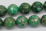 CDE98 15.5 inches 14mm faceted round dyed sea sediment jasper beads