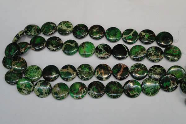 CDI174 15.5 inches 20mm flat round dyed imperial jasper beads