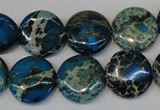 CDI232 15.5 inches 16mm flat round dyed imperial jasper beads