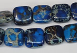 CDI238 15.5 inches 14*14mm square dyed imperial jasper beads