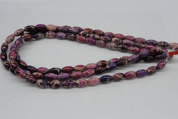 CDI30 16 inches 8*12mm rice dyed imperial jasper beads wholesale