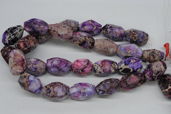 CDI40 16 inches 20*30mm faceted nuggets dyed imperial jasper beads