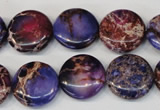 CDI408 15.5 inches 16mm flat round dyed imperial jasper beads