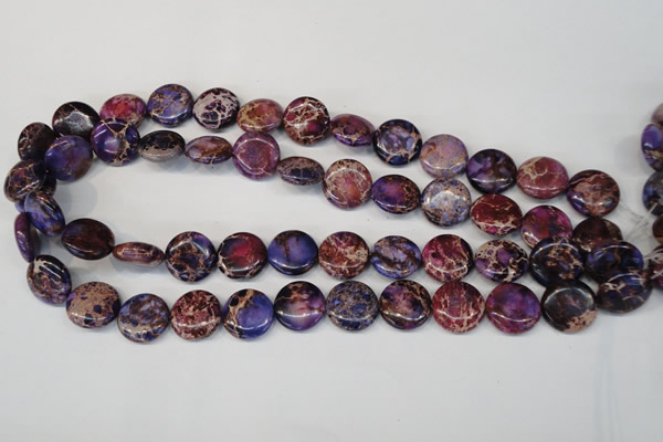 CDI408 15.5 inches 16mm flat round dyed imperial jasper beads