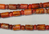 CDI505 15.5 inches 3*6mm rondelle & 6*9mm tube dyed imperial jasper beads