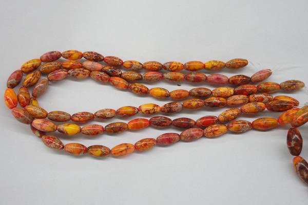 CDI510 15.5 inches 8*16mm rice dyed imperial jasper beads