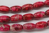 CDI605 15.5 inches 8*12mm rice dyed imperial jasper beads