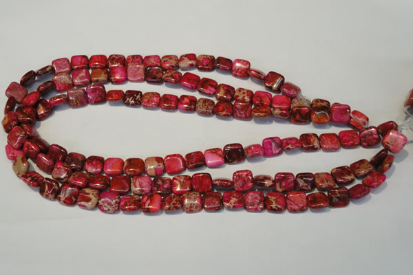 CDI620 15.5 inches 10*10mm square dyed imperial jasper beads