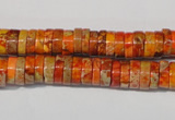 CDI734 15.5 inches 3*8mm heishi dyed imperial jasper beads