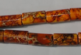 CDI738 15.5 inches 8*16mm tube dyed imperial jasper beads