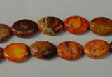 CDI750 15.5 inches 12*14mm oval dyed imperial jasper beads