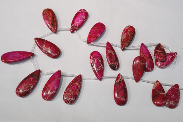 CDI799 Top-drilled 16*32mm flat teardrop dyed imperial jasper beads