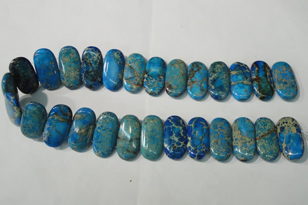 CDI917 15.5 inches 15*30mm oval double drilled dyed imperial jasper beads