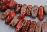 CDI985 15.5 inches 6*15mm - 8*20mm dyed imperial jasper chips beads