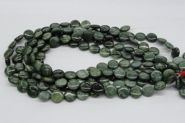 CDJ09 15.5 inches 14mm flat round Canadian jade beads wholesale