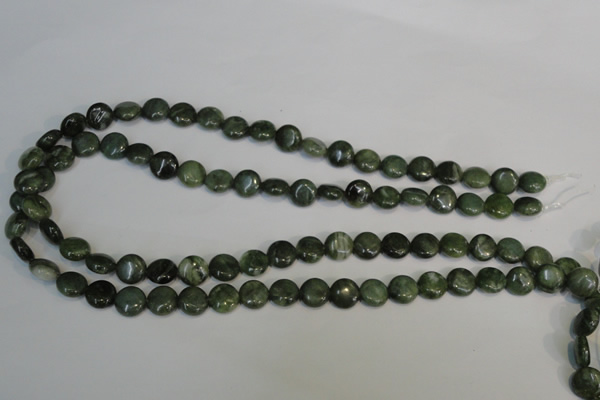 CDJ26 15.5 inches 10mm flat round Canadian jade beads wholesale