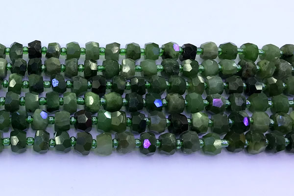 CDJ415 15 inches 5*7mm-6*8mm faceted nuggets Canadian jade beads