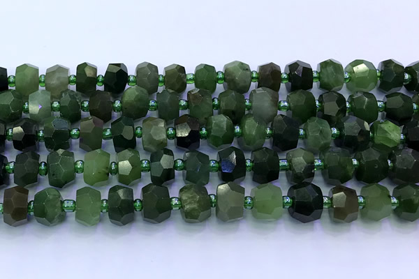 CDJ416 15 inches 6*9mm-7*10mm faceted nuggets Canadian jade beads