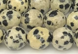 CDM101 15 inches 8mm faceted round dalmatian jasper beads