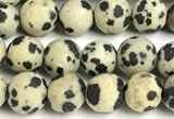 CDM105 15 inches 4mm round matte dalmatian jasper beads