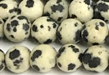 CDM106 15 inches 6mm round matte dalmatian jasper beads