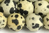 CDM109 15 inches 12mm round matte dalmatian jasper beads