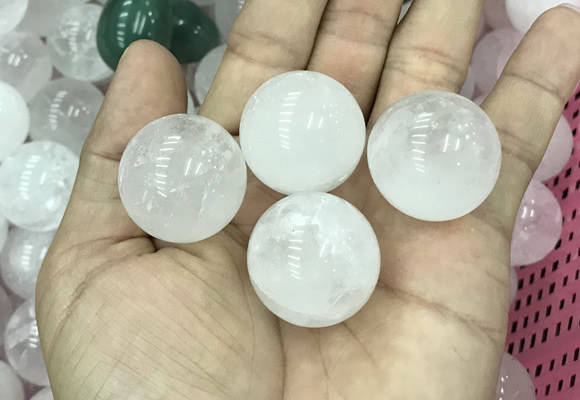 CDN02 25mm round white crystal decorations wholesale