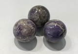 CDN1036 30mm round charoite decorations wholesale