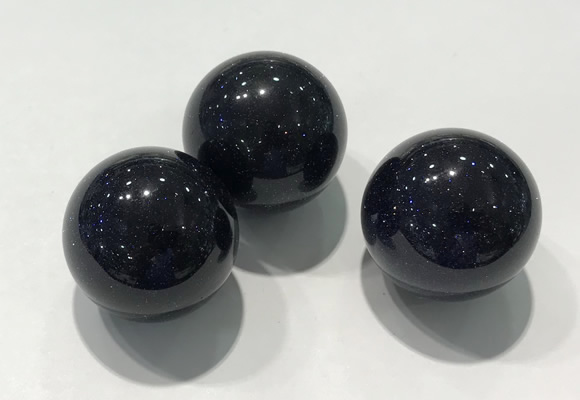 CDN1055 30mm round blue goldstone decorations wholesale