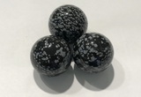 CDN1061 30mm round snowflake obsidian decorations wholesale