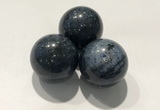 CDN1069 30mm round blue dumortierite decorations wholesale