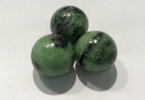 CDN1081 30mm round ruby zoisite decorations wholesale