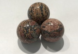 CDN1130 30mm round leopard skin jasper decorations wholesale