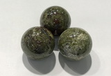 CDN1135 30mm round dragon blood jasper decorations wholesale