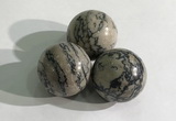 CDN1149 30mm round zebra jasper decorations wholesale