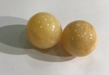 CDN1176 35mm round yellow jade decorations wholesale