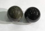 CDN1240 40mm round golden obsidian decorations wholesale