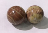 CDN1274 40mm round red picture jasper decorations wholesale