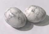 CDN1346 35*45mm egg-shaped white howlite decorations wholesale