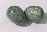 CDN1373 35*45mm egg-shaped green spot stone decorations wholesale