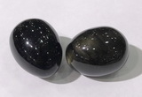 CDN1375 35*45mm egg-shaped golden obsidian decorations wholesale