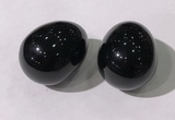 CDN1376 35*45mm egg-shaped black obsidian decorations wholesale