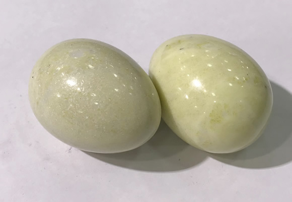 CDN1408 35*45mm egg-shaped yellow jasper decorations wholesale