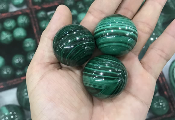 CDN22 30mm round natural malachite gemstone decorations