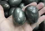 CDN31 38*50mm egg-shaped pyrite gemstone decorations wholesale