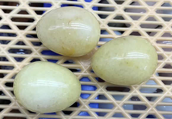 CDN313 30*40mm egg-shaped yellow jade decorations wholesale