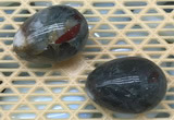 CDN360 35*50mm egg-shaped blood jasper decorations wholesale