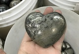 CDN41 65*70mm heart pyrite gemstone decorations